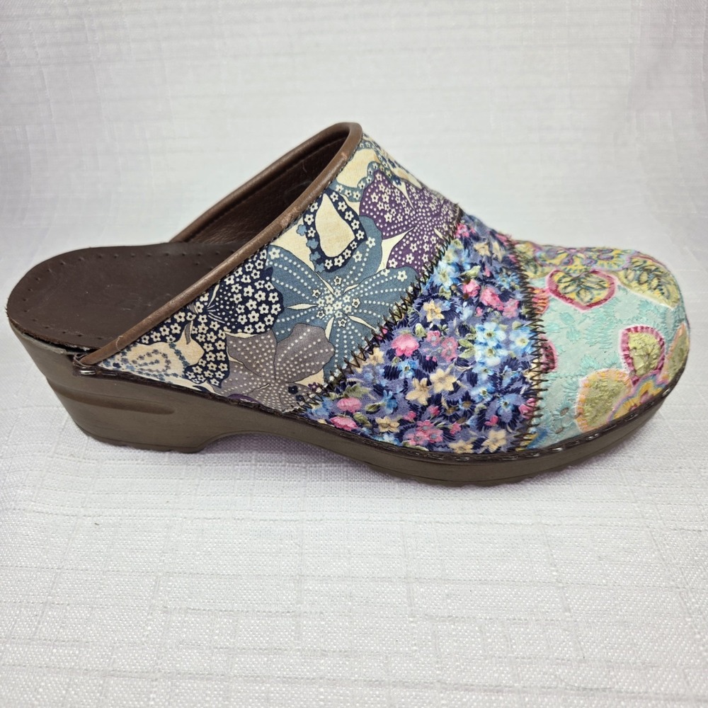 Sanita Quilt Patchwork Clogs Women's EU 36 US 6 Floral Tapestry Cottagecore Boho - Picture 4 of 11